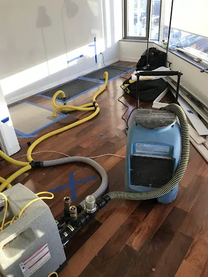 Standing water extracted from a tile floor after a slab leak in Encino