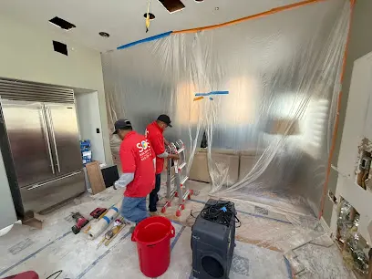 Drying a commercial suite after a sewage backup in Encino