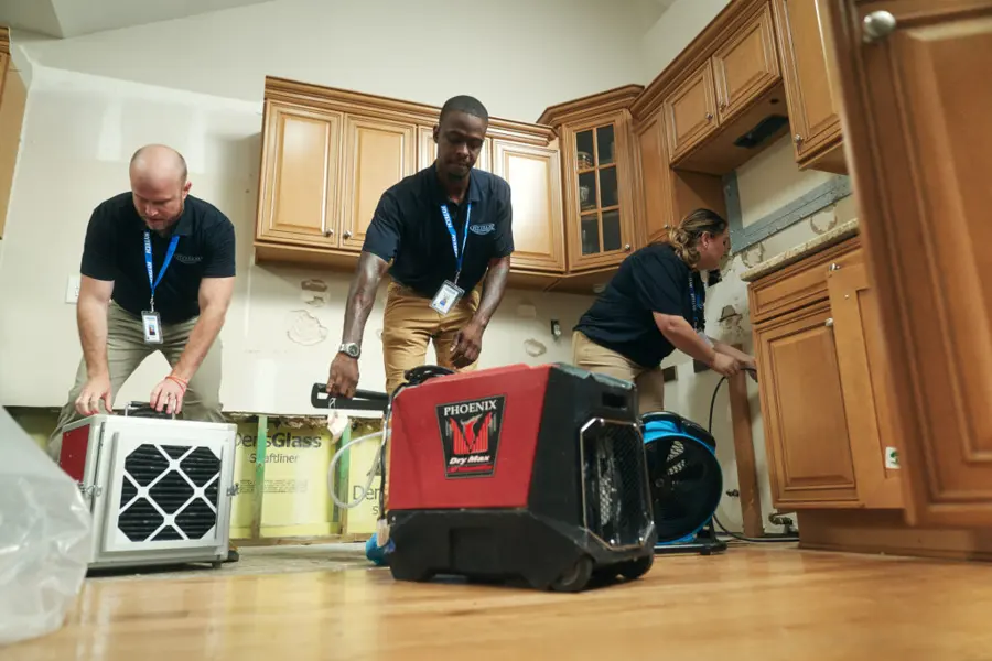 ZeroVap Restoration crew drying a flooded Encino, CA home